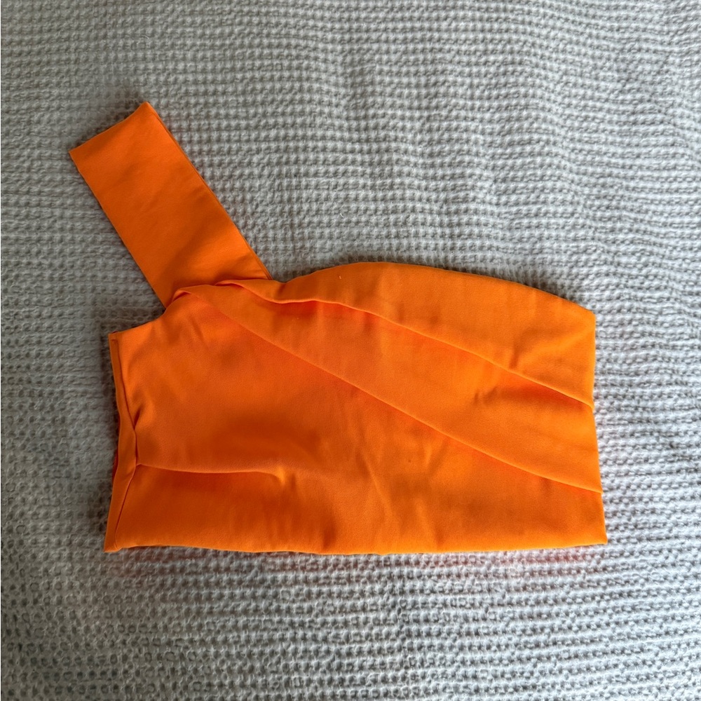 Zara One Shoulder Crop Top Size